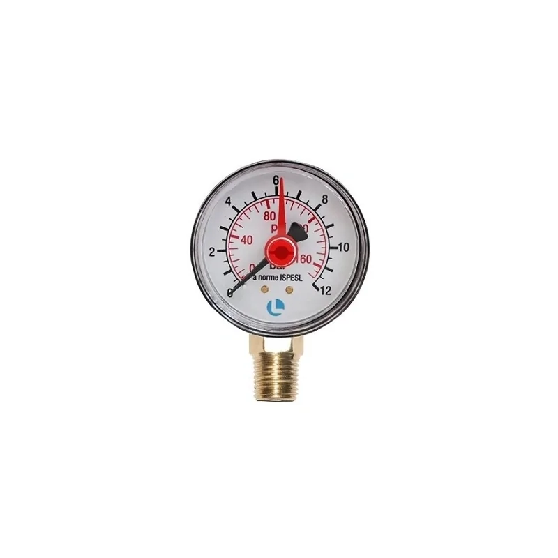 Manometro Ø50 mm attacco radiale 1/4" 0-12 BAR Manometro Ø50 mm attacco radiale 1/4" 0-12 BAR