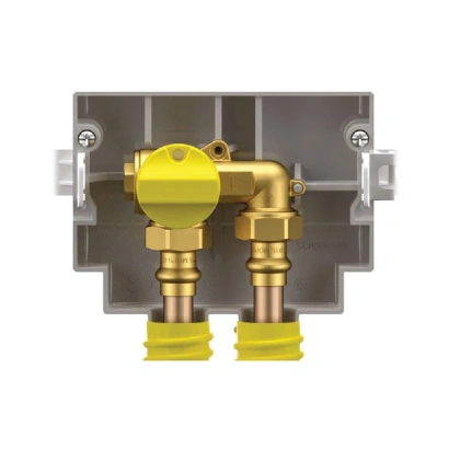 Rubinetto/Valvola Teco K2.1 ad U di intercettazione gas da incasso con connessioni verso il basso ad U