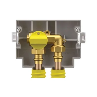 Rubinetto/Valvola Teco K2.1 di intercettazione gas da incasso con connessioni verso il basso ad U