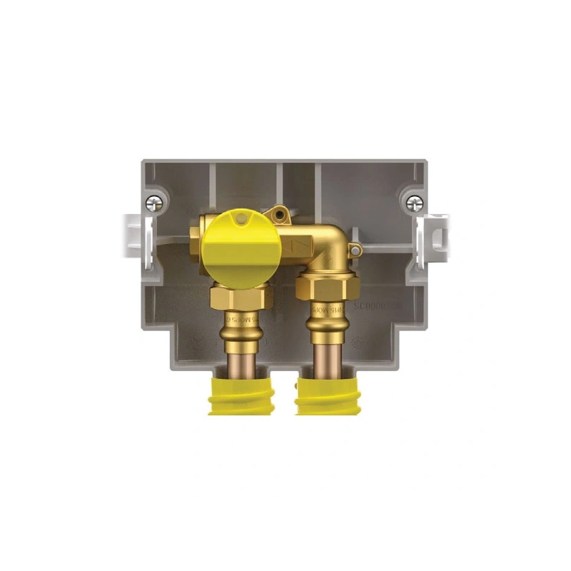 Rubinetto/Valvola Teco K2.1 ad U di intercettazione gas da incasso con connessioni verso il basso ad U Rubinetto/Valvola Teco K2.1 ad U di intercettazione gas da incasso con connessioni verso il basso ad U