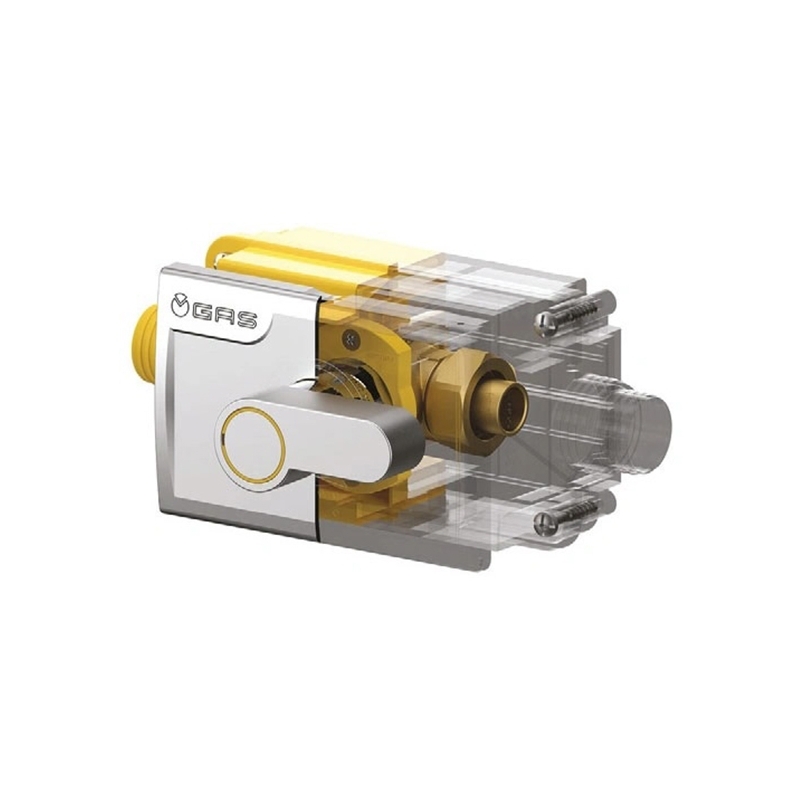 Rubinetto/Valvola Teco K164 di intercettazione gas da incasso con leva esterna