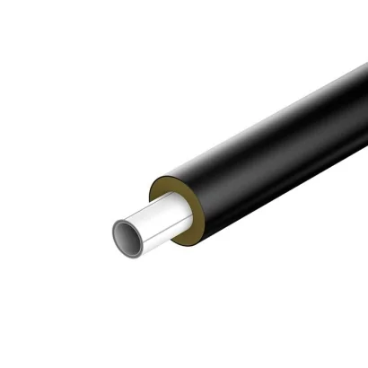 Tubo PP-R Pluristrato Fibrorinforzato SDR11 preisolato con schiuma in PUR protetto da tubo PE-HD