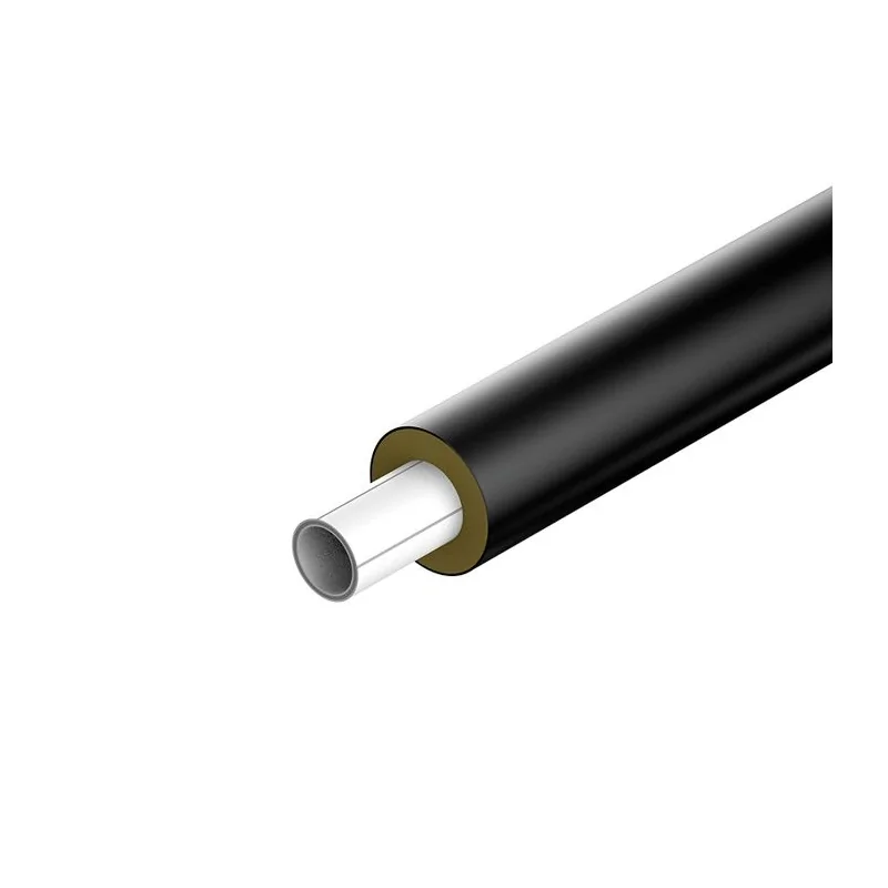 Tubo PP-R Pluristrato Fibrorinforzato SDR11 preisolato con schiuma in PUR protetto da tubo PE-HD