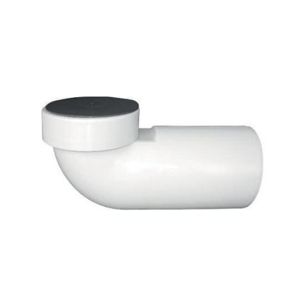 Curva WC in PP a 90°C completa di guarnizione e tappo