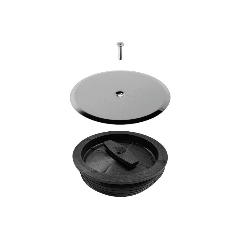 Tappo di espansione cieco in PVC completo di piastra in acciaio inox diametro 140 e vite