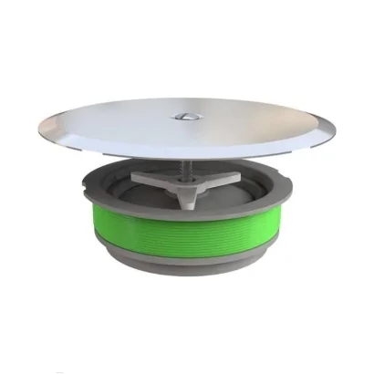 Tappo di espansione in PP completo di piastra in acciaio inox diametro 125
