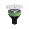 Tappo di espansione grigliato con griglia in acciaio inox diametro 125 e imbuto diametro 100 in PP