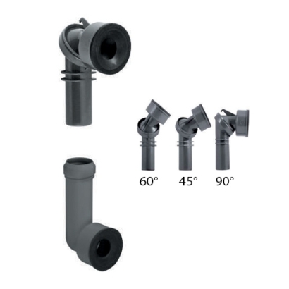 Super kanna universale per cassette WC alte con collegamento a tubi HTME diametro 32