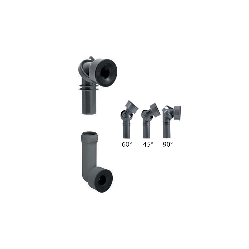 Super kanna universale per cassette WC alte con collegamento a tubi HTME diametro 32