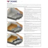 Pannello isolante bugnato "dry". Spessore totale pannello da 2,6 cm a 4,2 cm con superficie utile di 1,12 m² a pannello