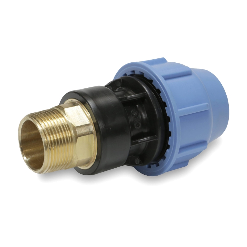 Raccordo maschio di transizione con inserto in ottone