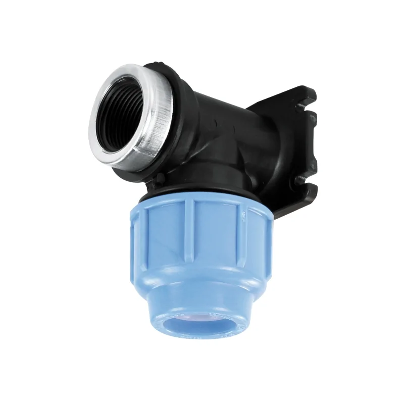 Gomito filettato femmina con staffa Gomito filettato femmina con staffa