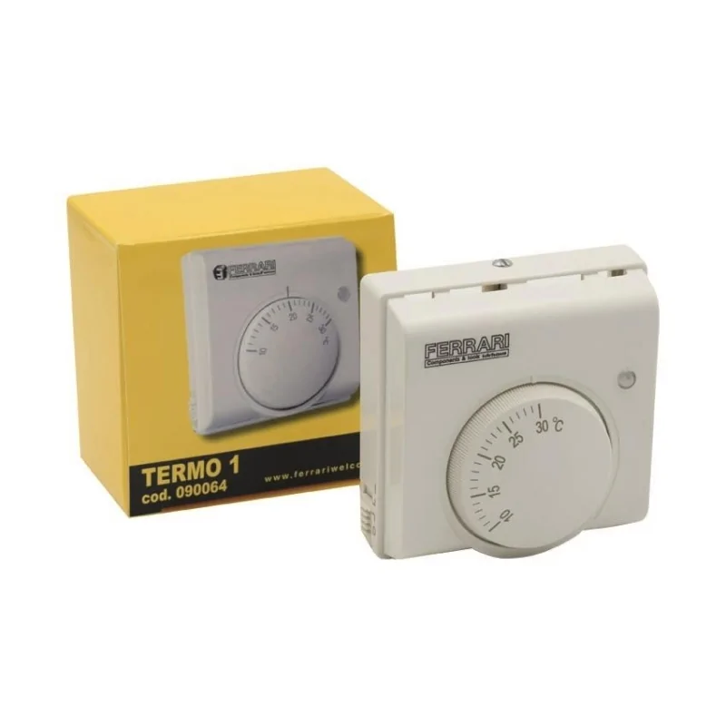 Termostato ambiente elettromeccanico da parete con spia di funzionamento ed interruttore ON/OFF Termostato ambiente elettromeccanico da parete con spia di funzionamento ed interruttore ON/OFF