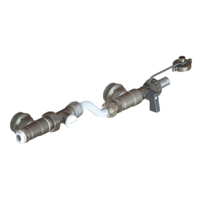 Kit terminale con by-pass per collettori di distribuzione in acciaio inox