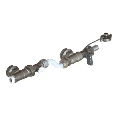 Kit terminale con by-pass per collettori di distribuzione in acciaio inox
