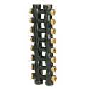 Collettore complanare compatto (unico pezzo) con uscite 1/2''x16 e mandata da 3/4'' e 1''