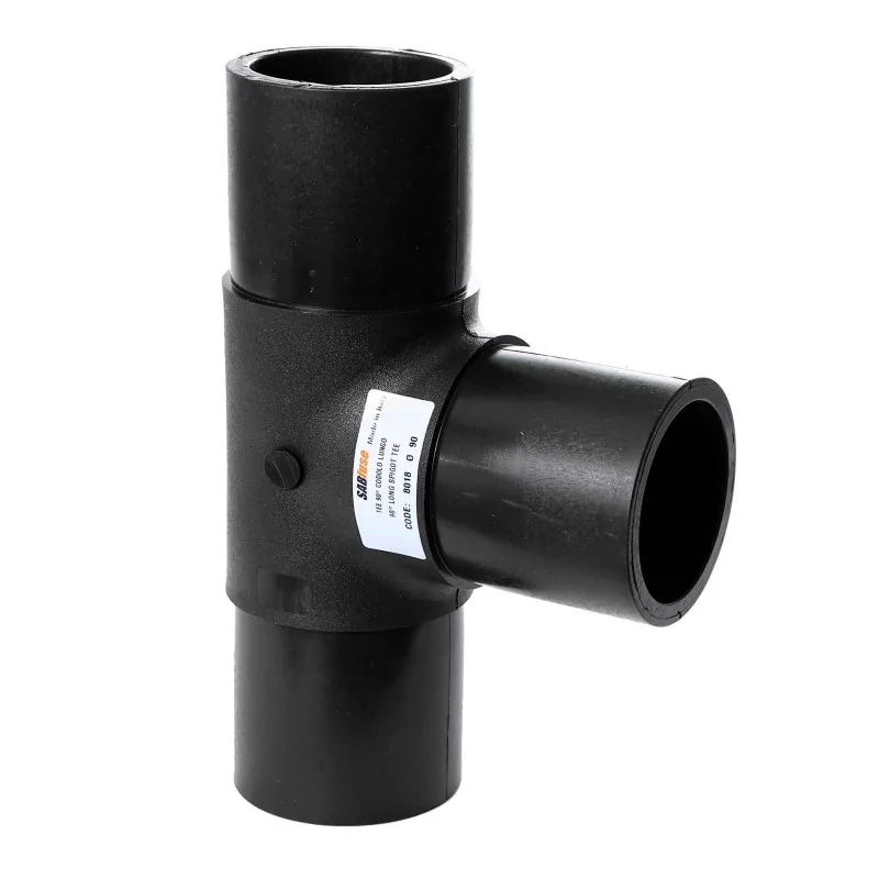 Tee codolo lungo non elettrosaldabile per acqua potabile e gas SDR17 - PN10 - S8 - PE100