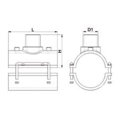 Collare di presa a tronchetto per acqua potabile e gas SDR11 PN16 S5 PE100