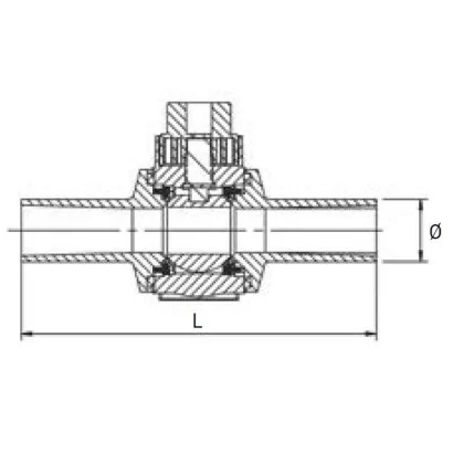 Valvola a sfera codolo lungo per acqua potabile e gas SDR11 - PN16 - S5 - PE100