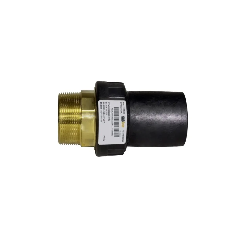 Raccordo di transizione PE/OTTONE filettato maschio per acqua potabile e gas SDR11 - PN16 - S5 - PE100