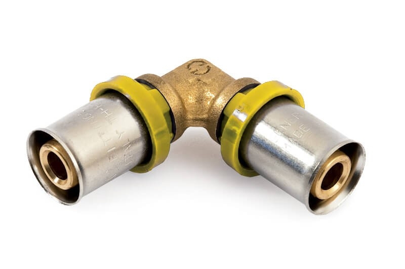 Gomito A Pressare Gas Per Tubo Rame FF 1/2"-15mm