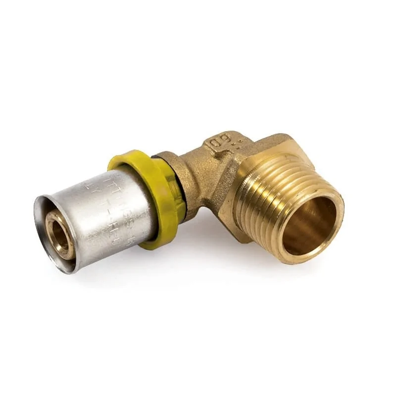 Gomito Filettato Maschio 90° a Pressare GAS Gomito Filettato Maschio 90° a Pressare GAS