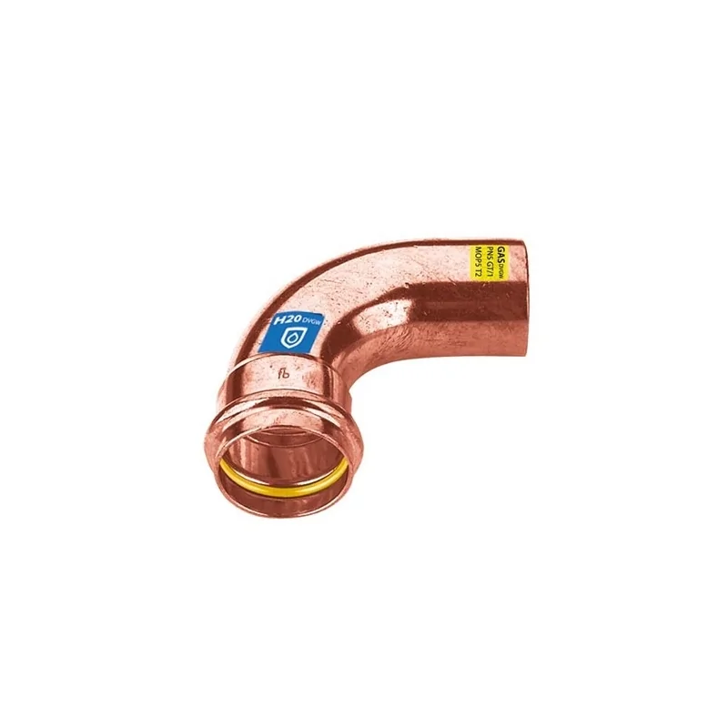 Curva/Gomito 90° Maschio/Femmina a pressare in rame per acqua e gas Curva/Gomito 90° Maschio/Femmina a pressare in rame per acqua e gas
