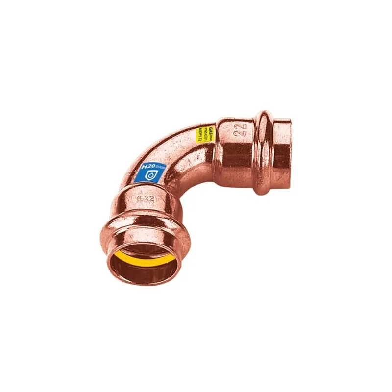 Curva/Gomito 90° Femmina/Femmina a pressare in rame per acqua e gas Curva/Gomito 90° Femmina/Femmina a pressare in rame per acqua e gas