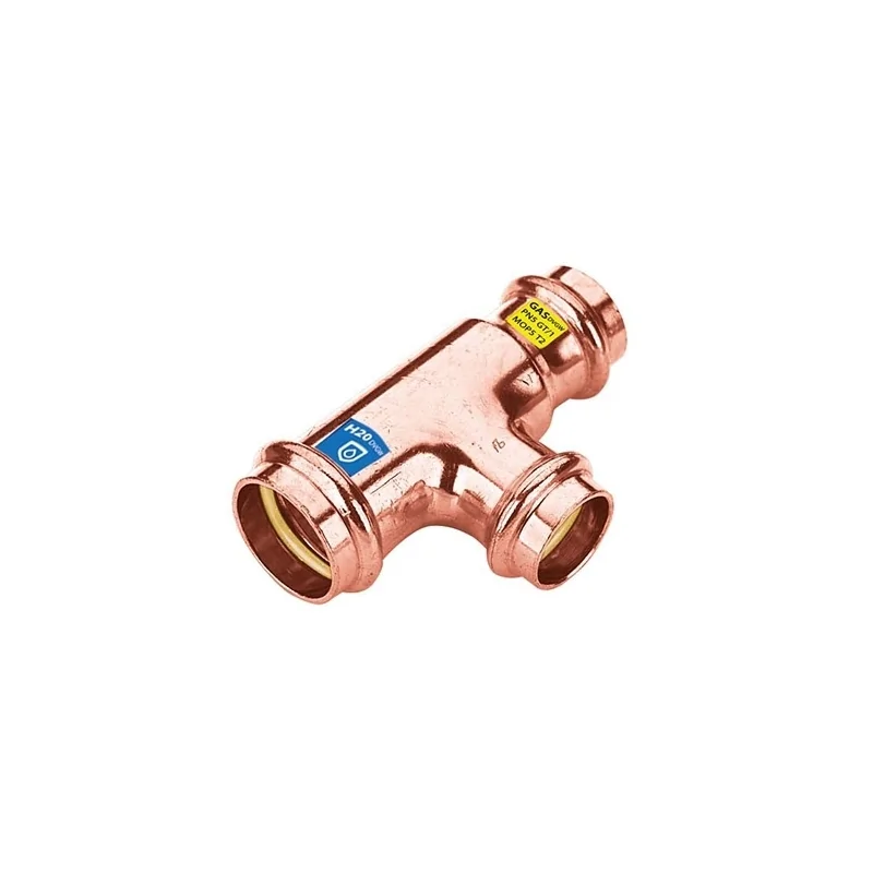 Tee Ridotto Femmina a pressare in rame per acqua e gas Tee Ridotto Femmina a pressare in rame per acqua e gas
