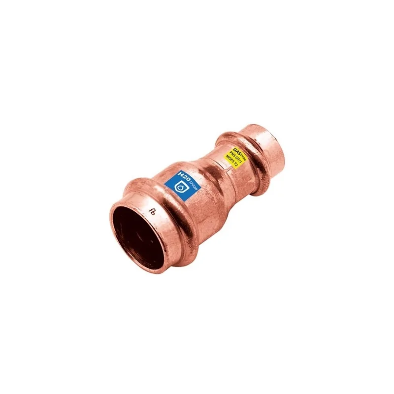Manicotto Ridotto Femmina/Femmina a pressare in rame per acqua e gas Manicotto Ridotto Femmina/Femmina a pressare in rame per acqua e gas