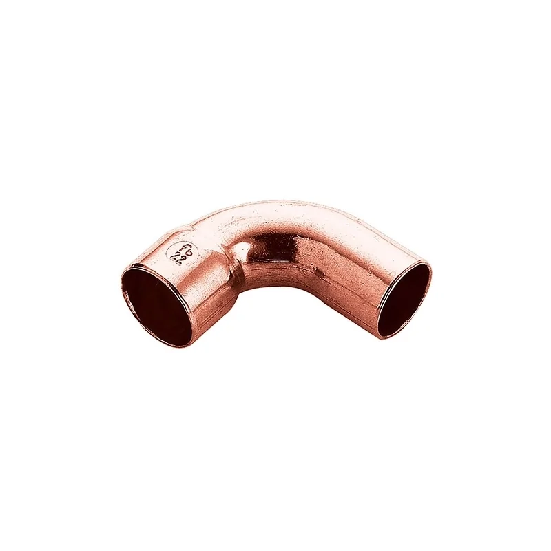 Curva 90° Maschio/Femmina Raggio Largo in rame a saldare acqua e gas Curva 90° Maschio/Femmina Raggio Largo in rame a saldare acqua e gas