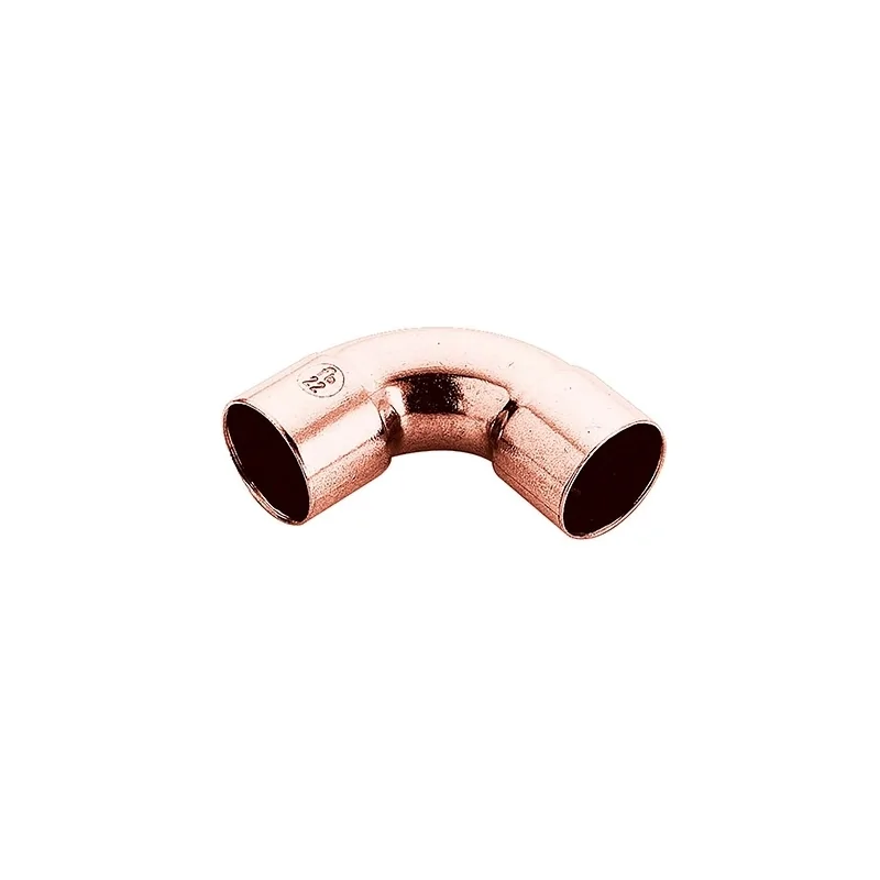 Curva 90° Femmina/Femmina Raggio Largo in rame a saldare acqua e gas Curva 90° Femmina/Femmina Raggio Largo in rame a saldare acqua e gas