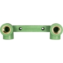 Staffa terminale con doppio gomito filettato femmina in Polipropilene PP-R diametro 25x1/2