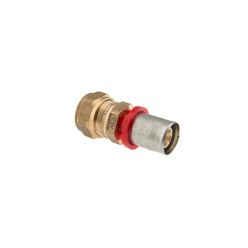 Giunzione dritta tubo multistrato/tubo rame a compressione con ogiva Giunzione dritta tubo multistrato/tubo rame a compressione con ogiva