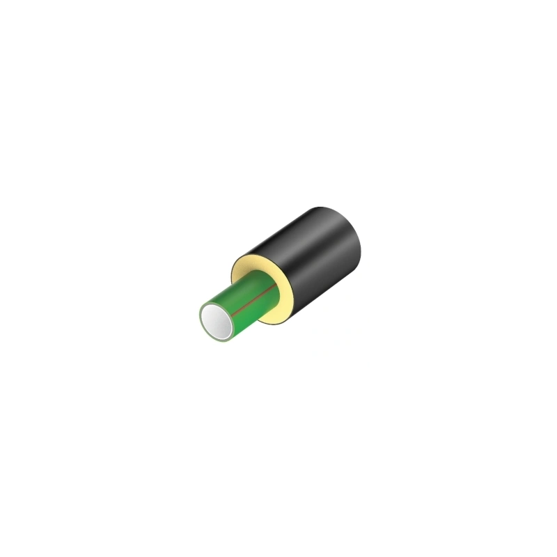 Tubo PP-R Pluristrato Fibrorinforzato SDR7.4 preisolato con schiuma in PUR protetto da tubo PE-HD