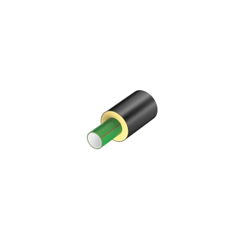 Tubo PP-R Pluristrato Fibrorinforzato SDR7.4 preisolato con schiuma in PUR protetto da tubo PE-HD