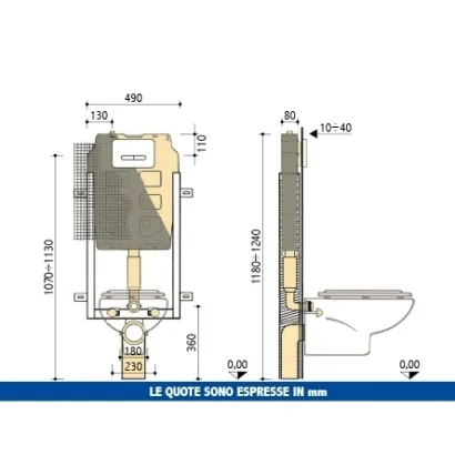 Cassetta di scarico ad incasso Pucci ECO Rapido a due volumi di risciacquo